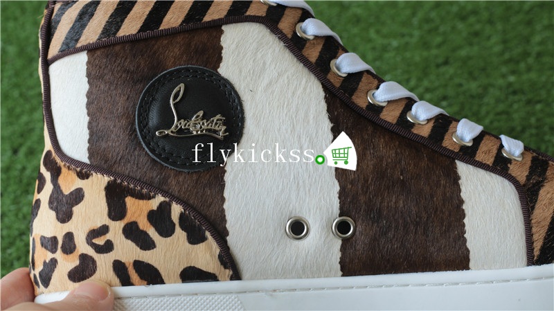 Christian Louboutin Flat Sneaker High Top Leopard Furs